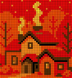 Coloriage Village automnal pour adulte à imprimer (numérotés)