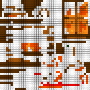 Cozy Fireplace Free Color by Number for adults PDF coloring page