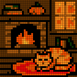 Coloriage Au coin du feu pour adulte à imprimer (numérotés)