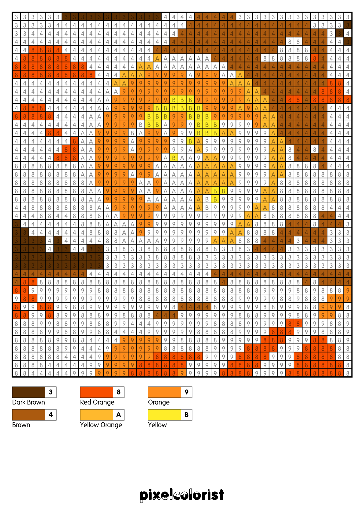 Harvest Moon free Color by Number for adults PDF page