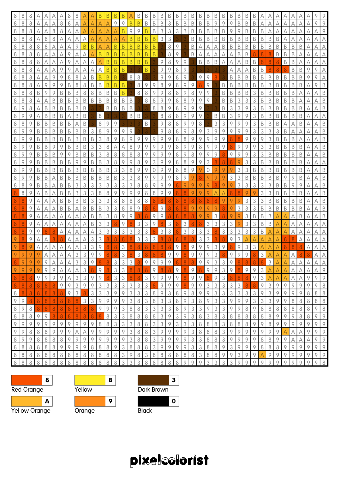 Leaf Creature free Color by Number for adults PDF page