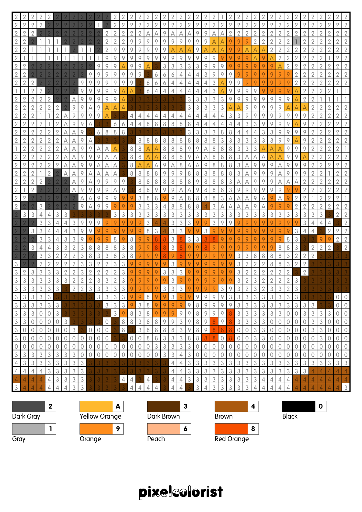 Moonlit Scarecrow free Color by Number for adults PDF page