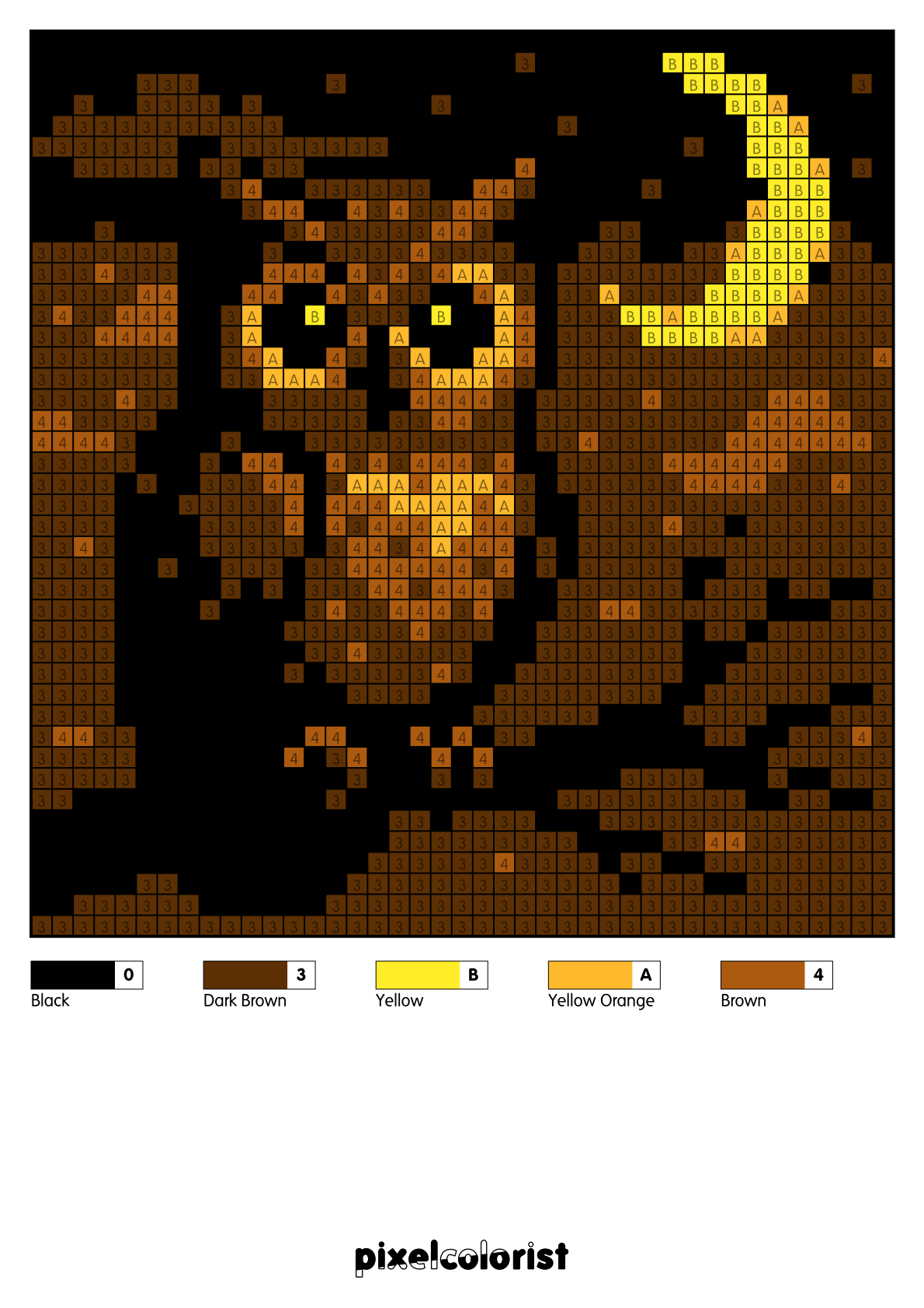 Owl on Branch Pixel Color by Number for Adults - Pixelcolorist