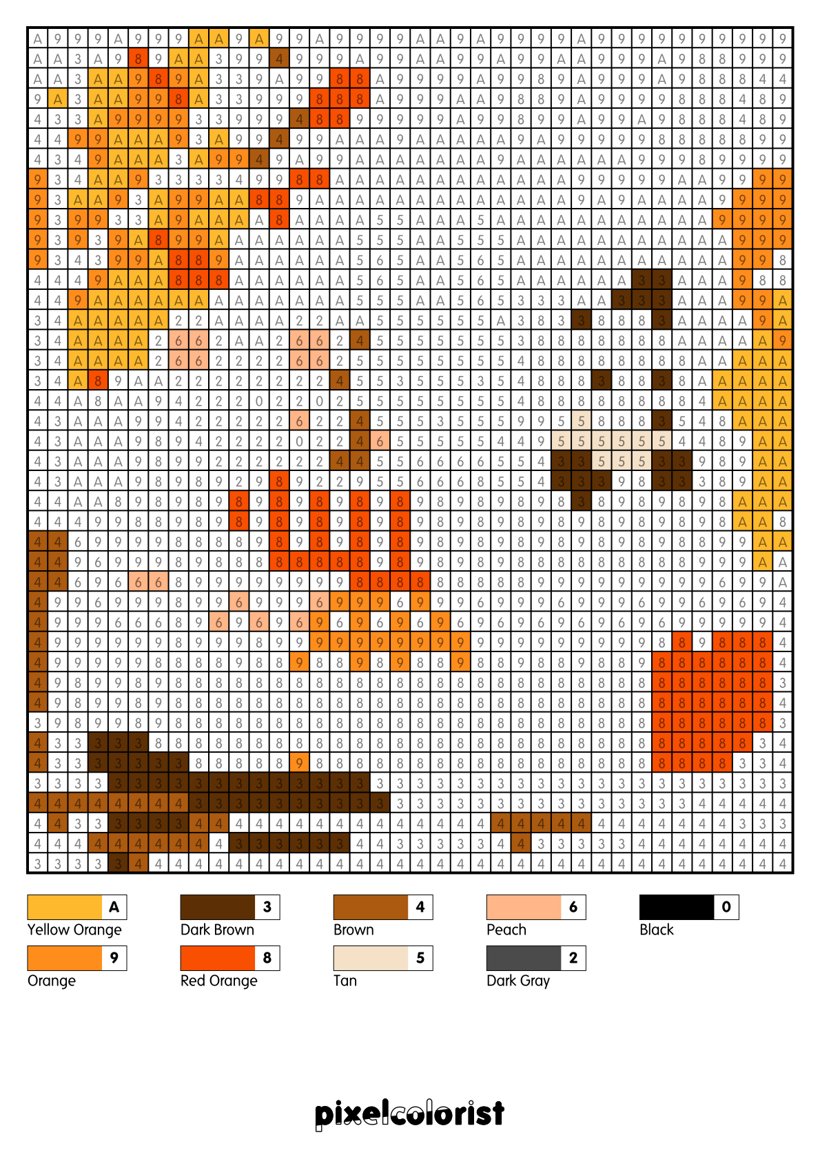 Sweater Critters free Color by Number for adults PDF page