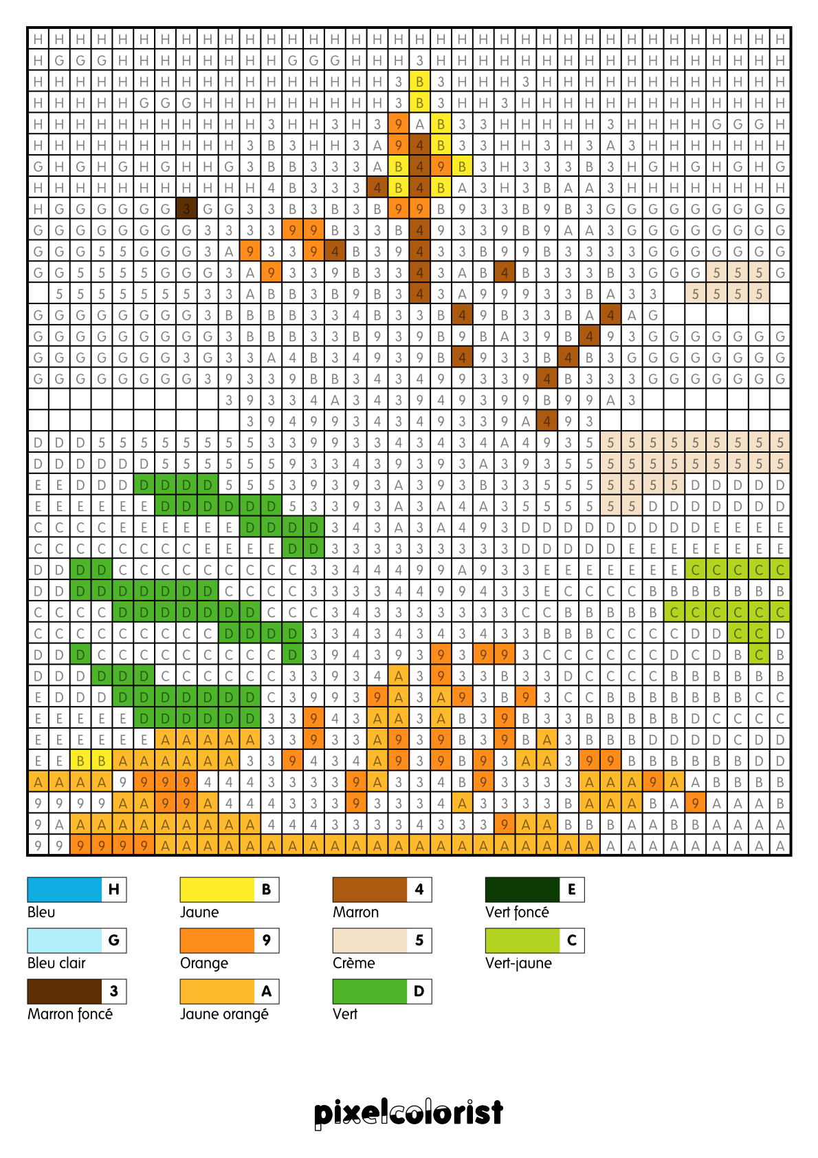 Coloriage Gerbe de blé pour adulte à imprimer (numérotés)