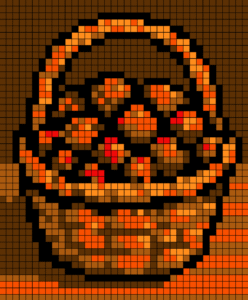 Basket Of Nuts Free Color by Number for adults PDF coloring page