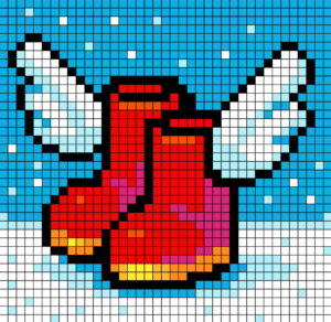 Boots With Wings Free Color by Number for adults PDF coloring page