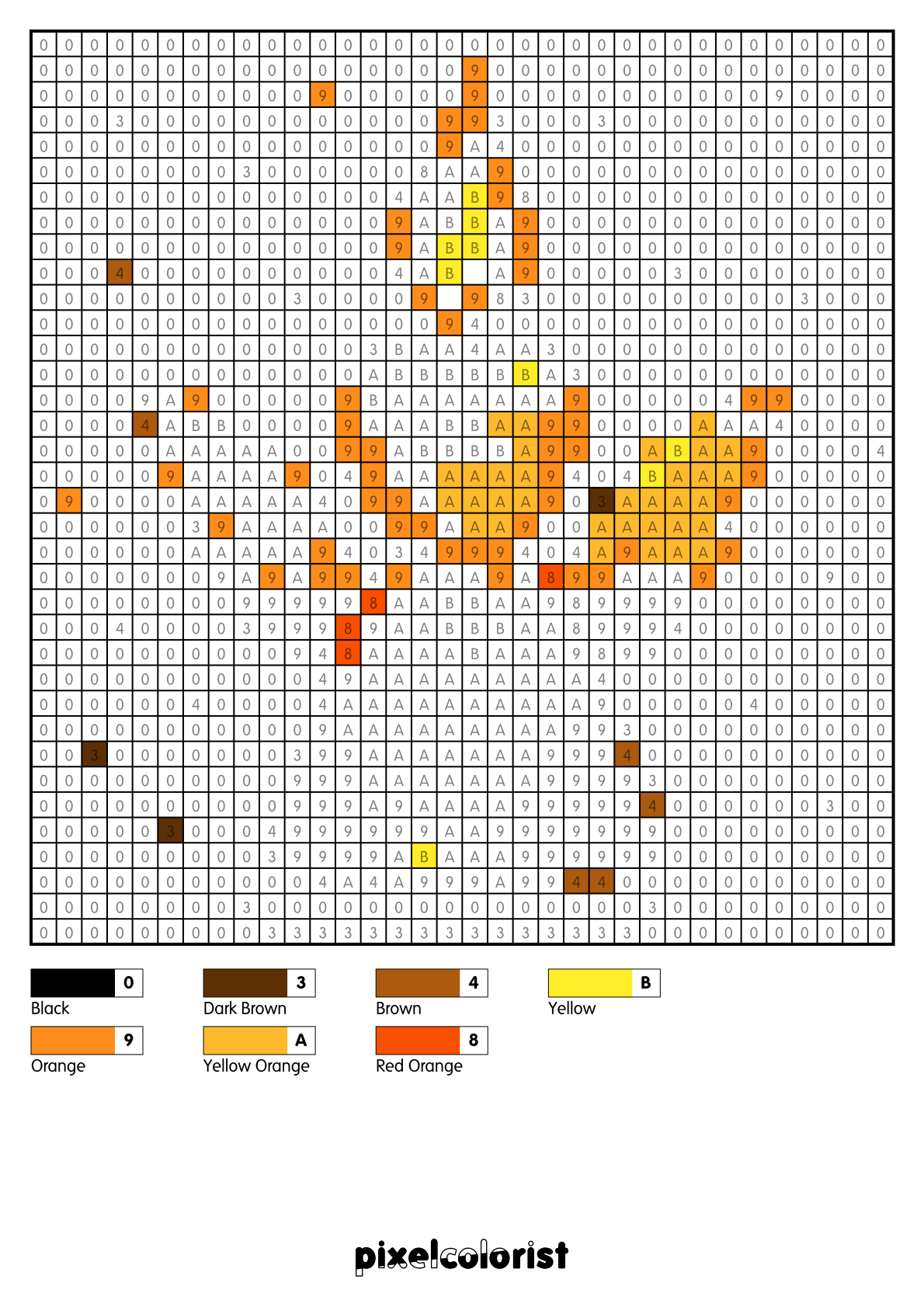 Candle Angel free Color by Number for adults PDF page