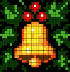 Christmas Bell Free Color by Number for adults PDF coloring page