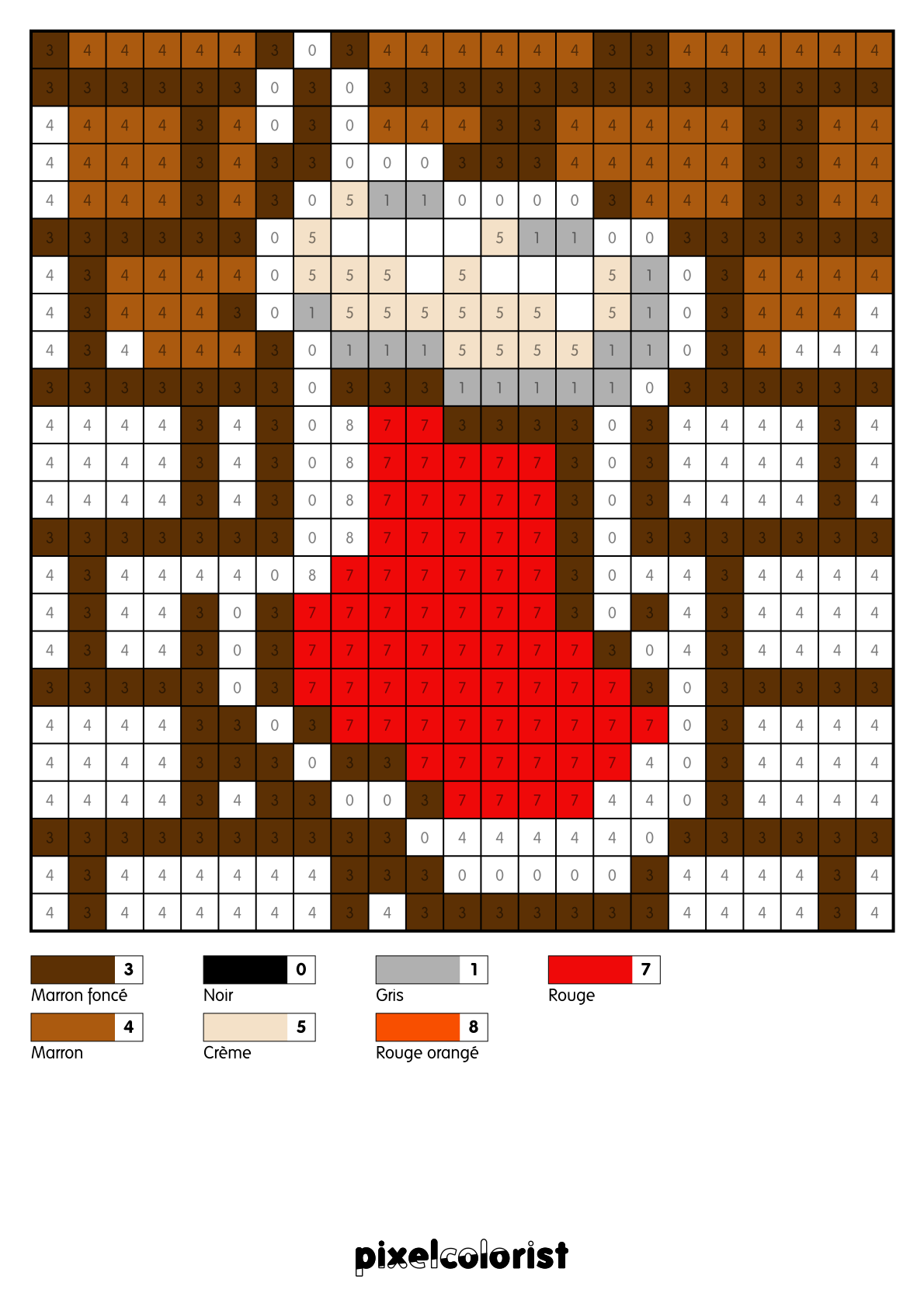Coloriage Chaussette de Noël pour adulte à imprimer (numérotés)