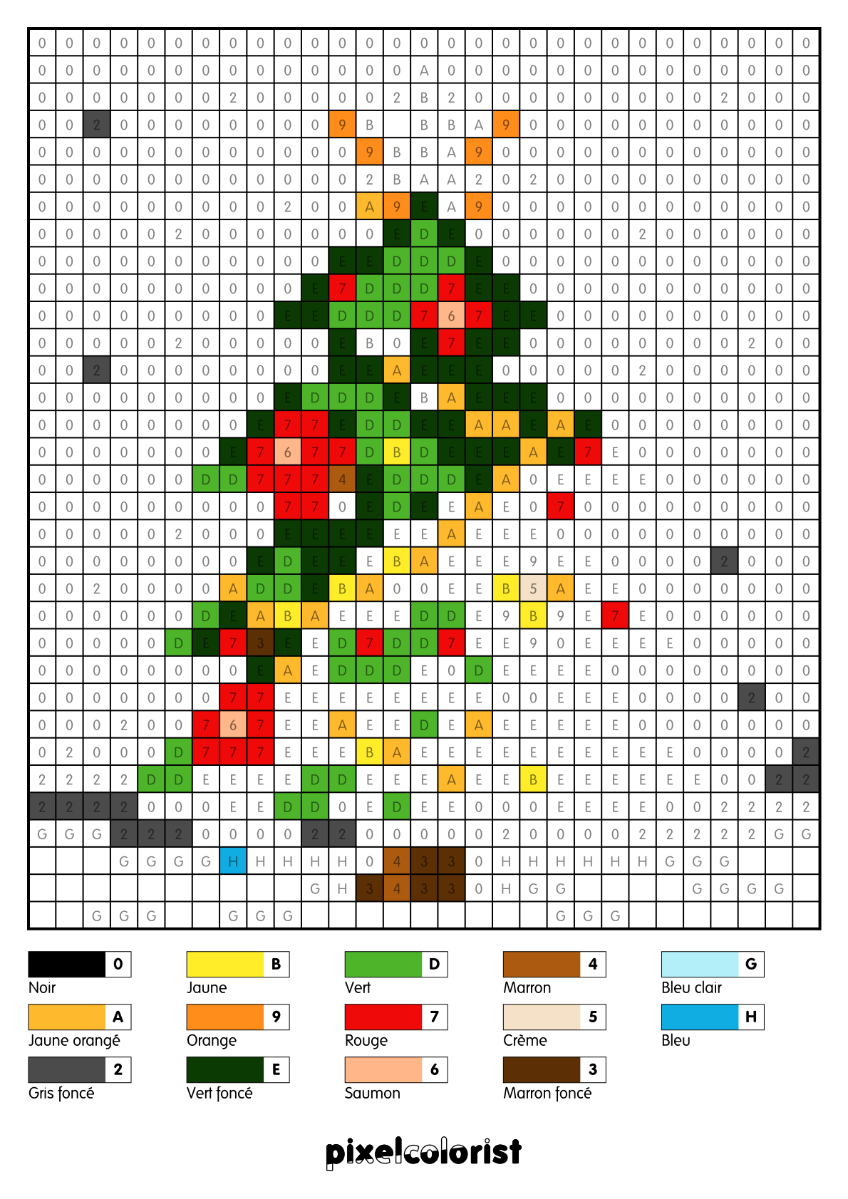 Coloriage Sapin de Noël pour adulte à imprimer (numérotés)