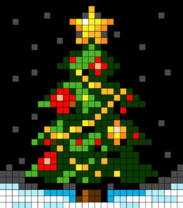 Christmas Tree Free Color by Number for adults PDF coloring page