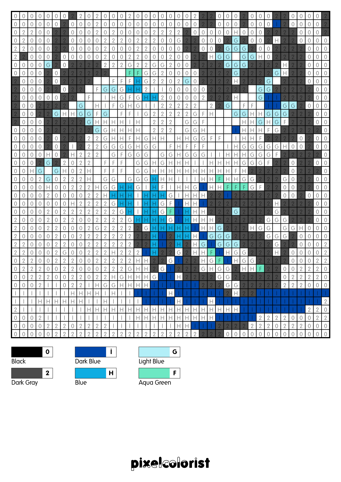 Crystal Bird free Color by Number for adults PDF page