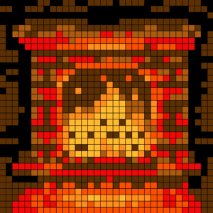 Happy Fireplace Free Color by Number for adults PDF coloring page