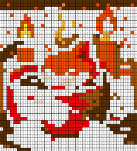 Fox In Tea Mug Free Color by Number for adults PDF coloring page