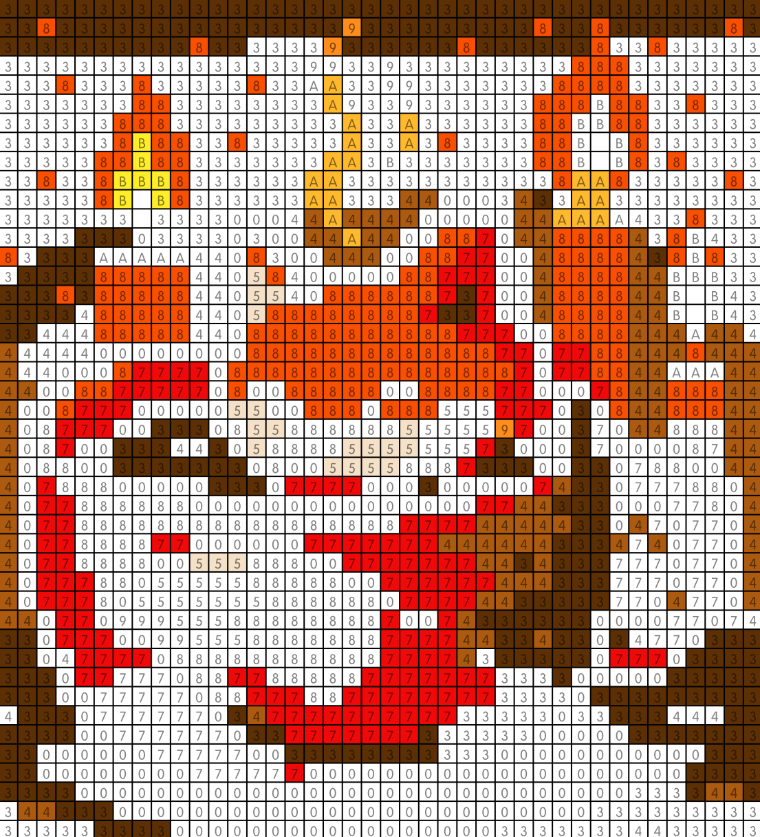 Fox In Tea Mug Free Color by Number for adults PDF coloring page