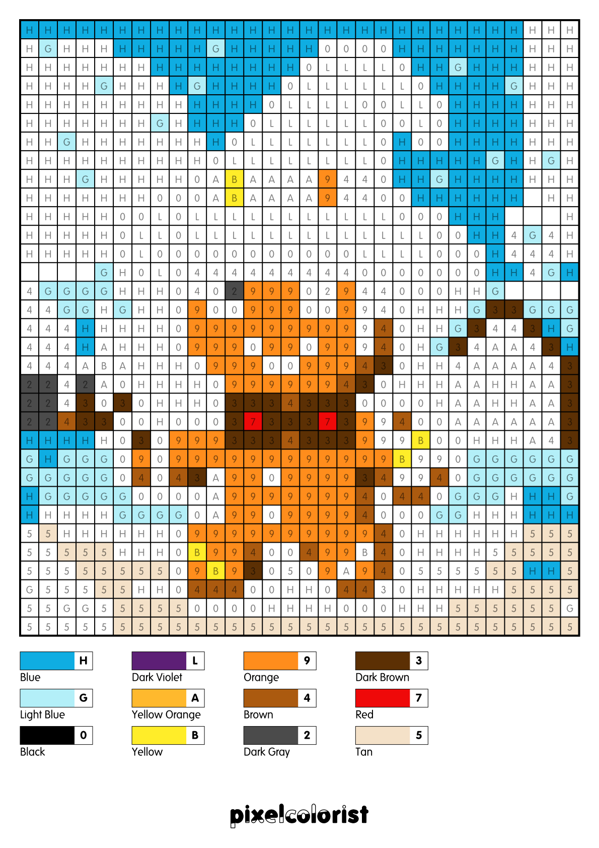 Gingerbread Wizard free Color by Number for adults PDF page