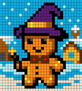 Gingerbread Wizard Free Color by Number for adults PDF coloring page