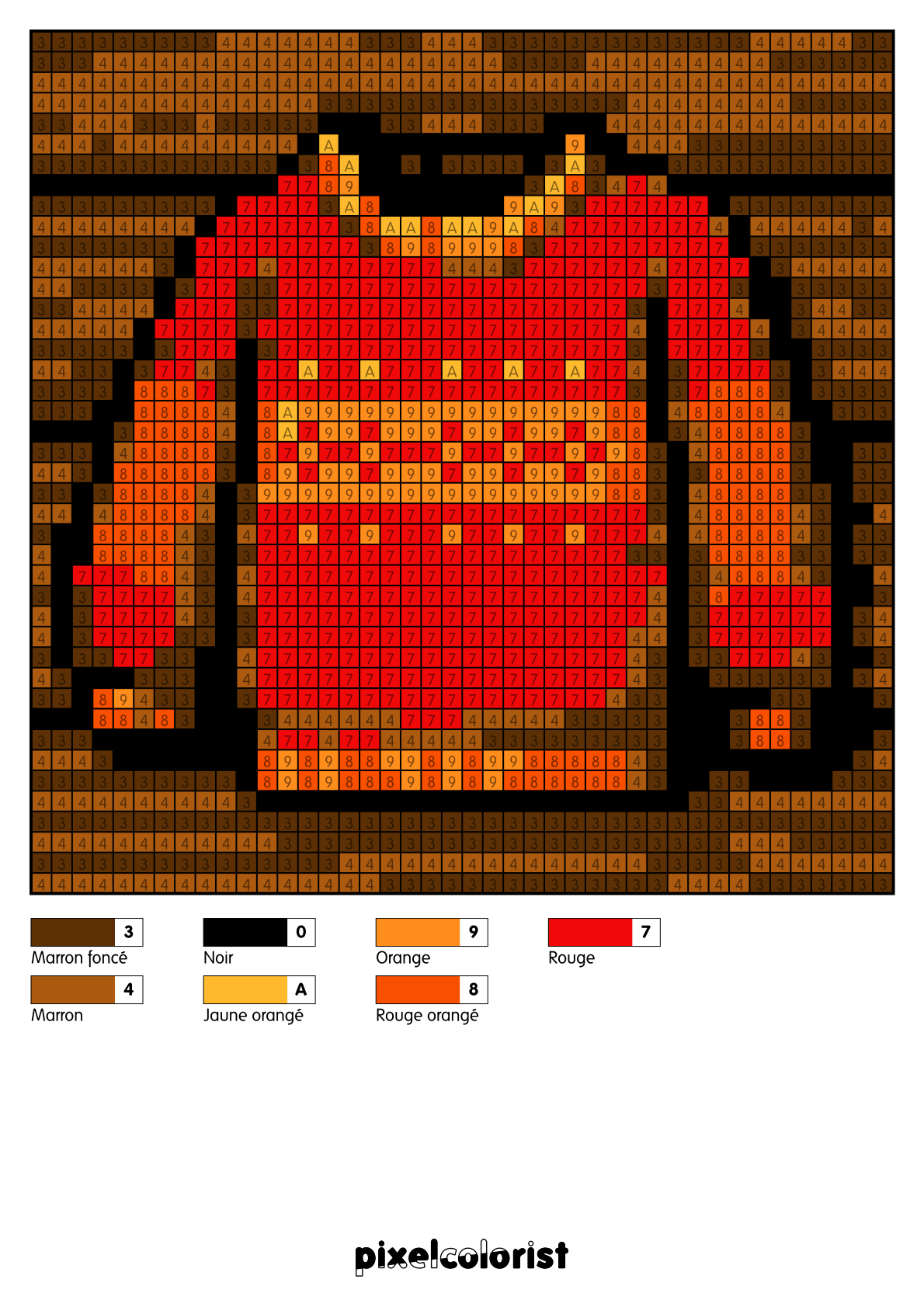 Coloriage pixel Pull en laine à imprimer - Pixelcolorist