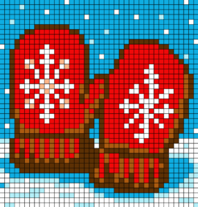 Mittens Free Color by Number for adults PDF coloring page