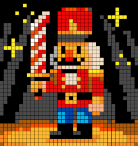 Nutcracker With Candy Sword Free Color by Number for adults PDF coloring page