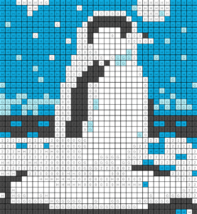 Penguin Free Color by Number for adults PDF coloring page