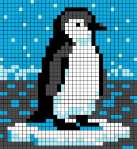 Penguin Free Color by Number for adults PDF coloring page