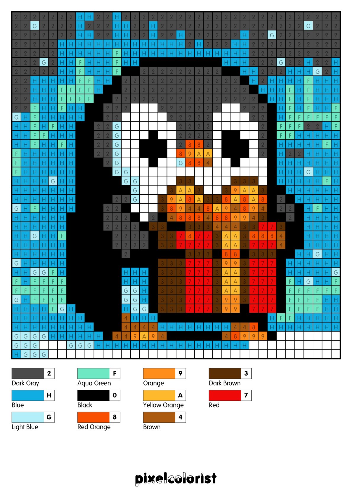 Penguin With Gift Pixel Color by Number for Adults - Pixelcolorist