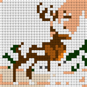 Reindeer Free Color by Number for adults PDF coloring page
