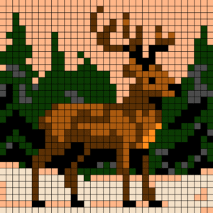 Reindeer Free Color by Number for adults PDF coloring page