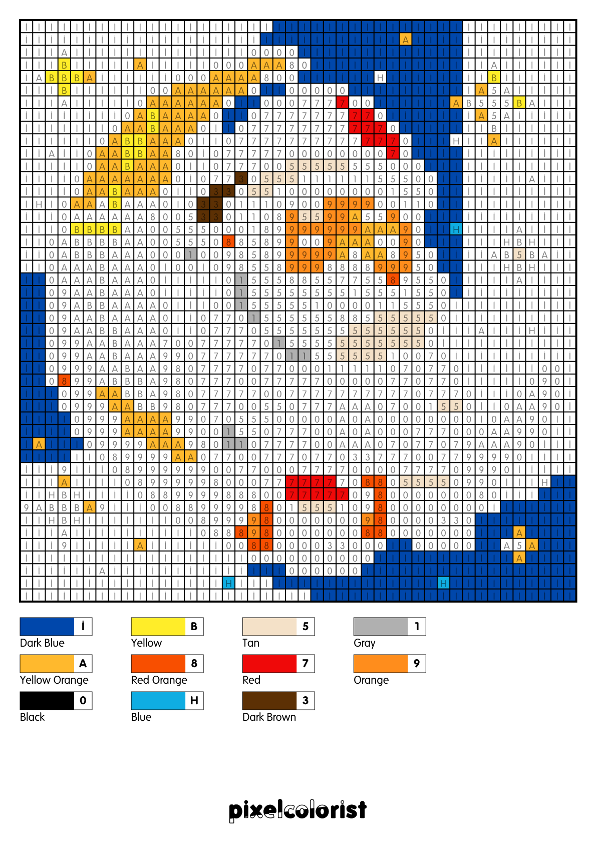 Santa On Moon free Color by Number for adults PDF page