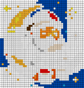 Santa On Moon Free Color by Number for adults PDF coloring page