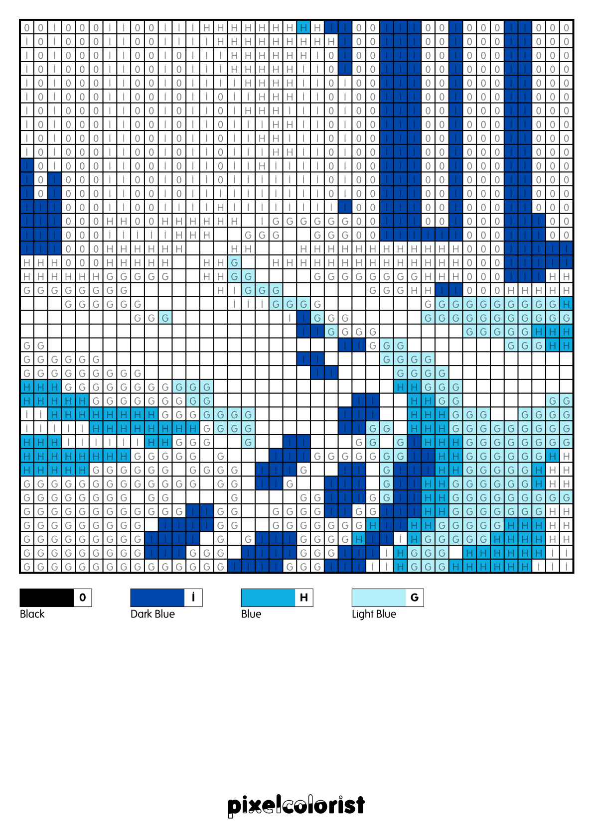 Snow Path free Color by Number for adults PDF page