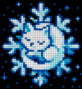 Snowflake Cat Free Color by Number for adults PDF coloring page