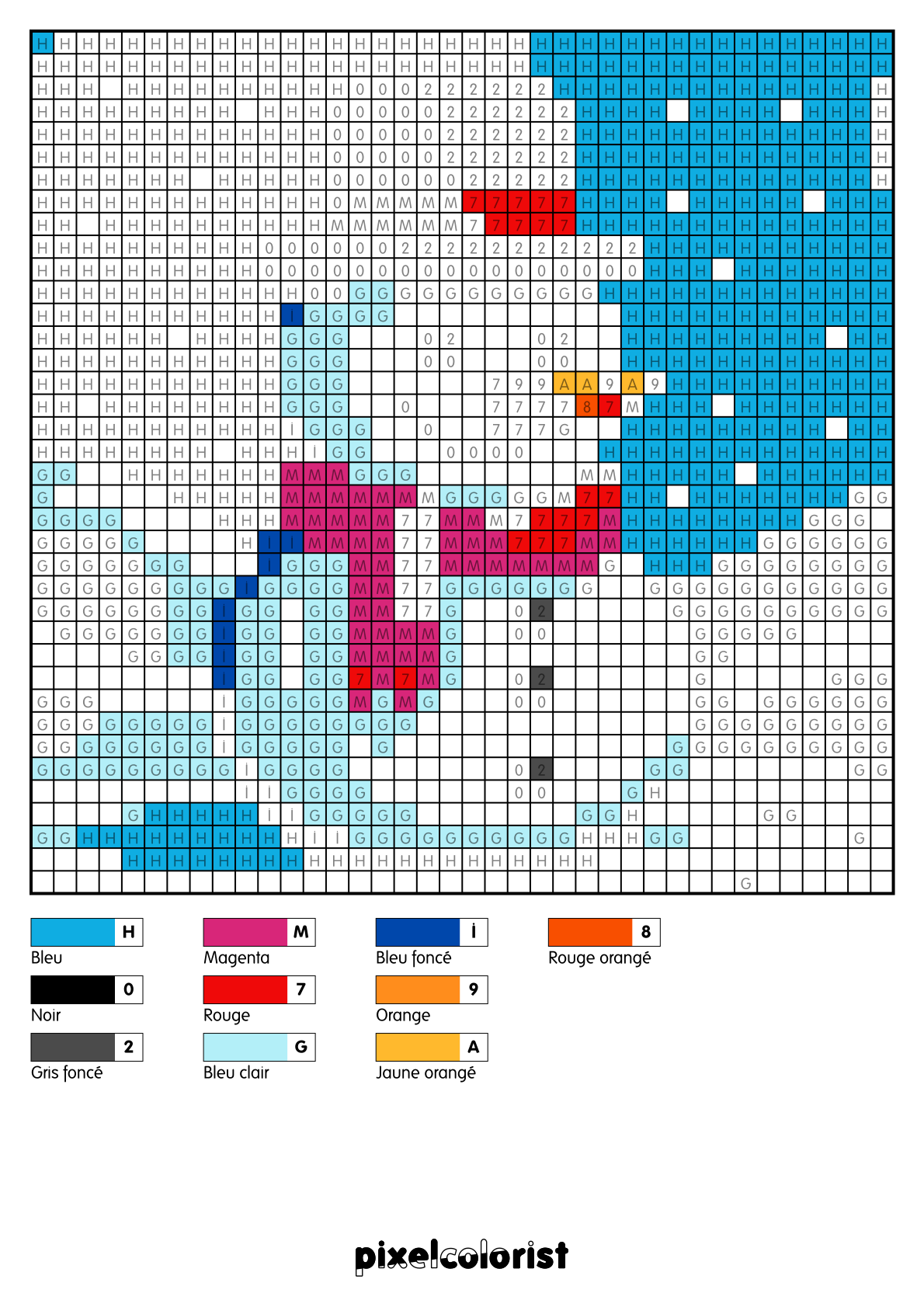 Coloriage Bonhomme de neige pour adulte à imprimer (numérotés)