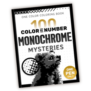 100 Color by Number Monochrome Mysteries Free Color by Number for adults PDF coloring page