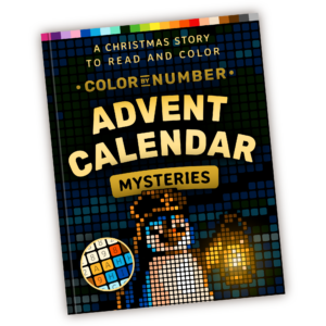 Color by Number Advent Calendar Mysteries Free Color by Number for adults PDF coloring page